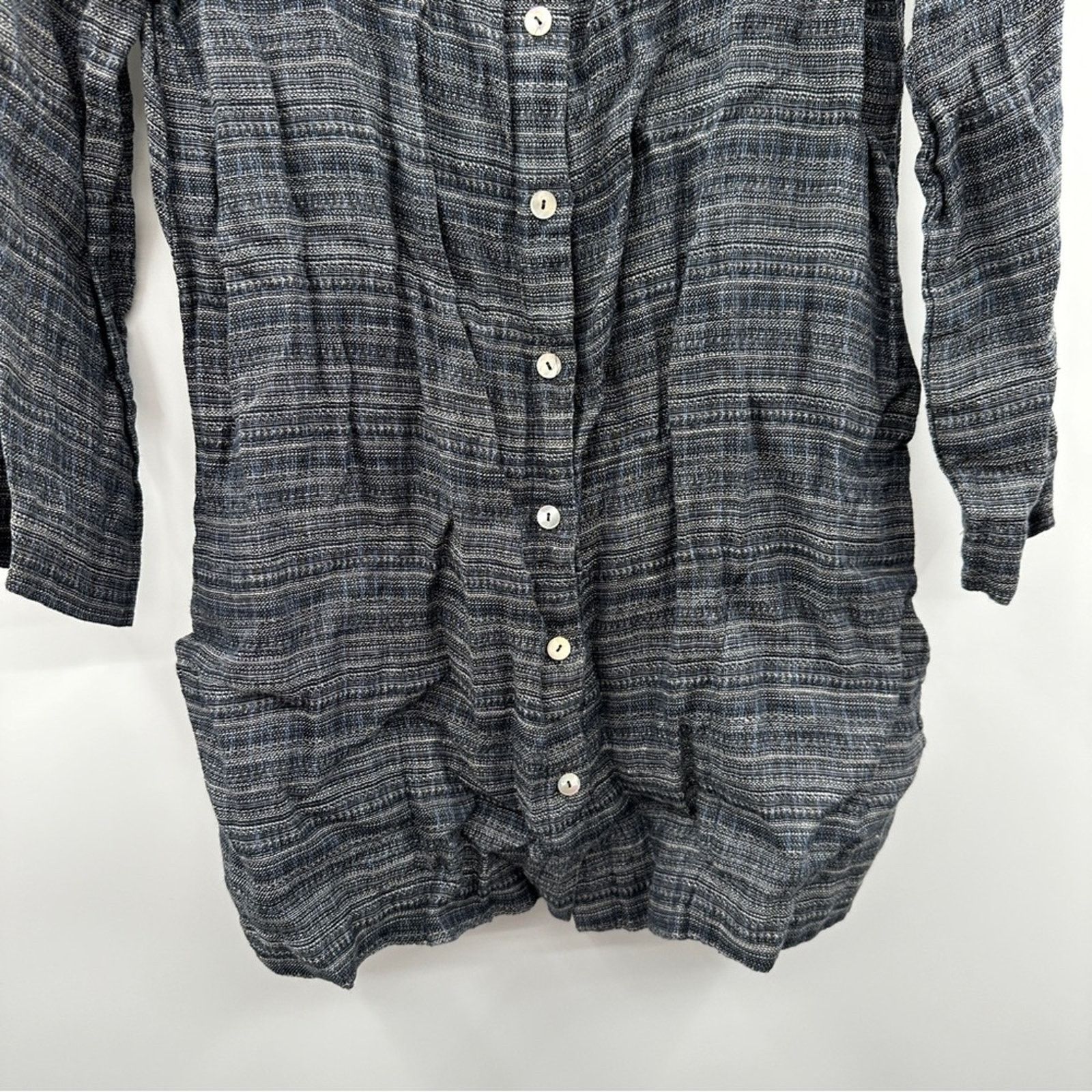 Eileen Fisher Eileen Fisher Coastline Organic Linen Button Down Tunic Top Size S / US 4 / IT 40 - 5 Thumbnail