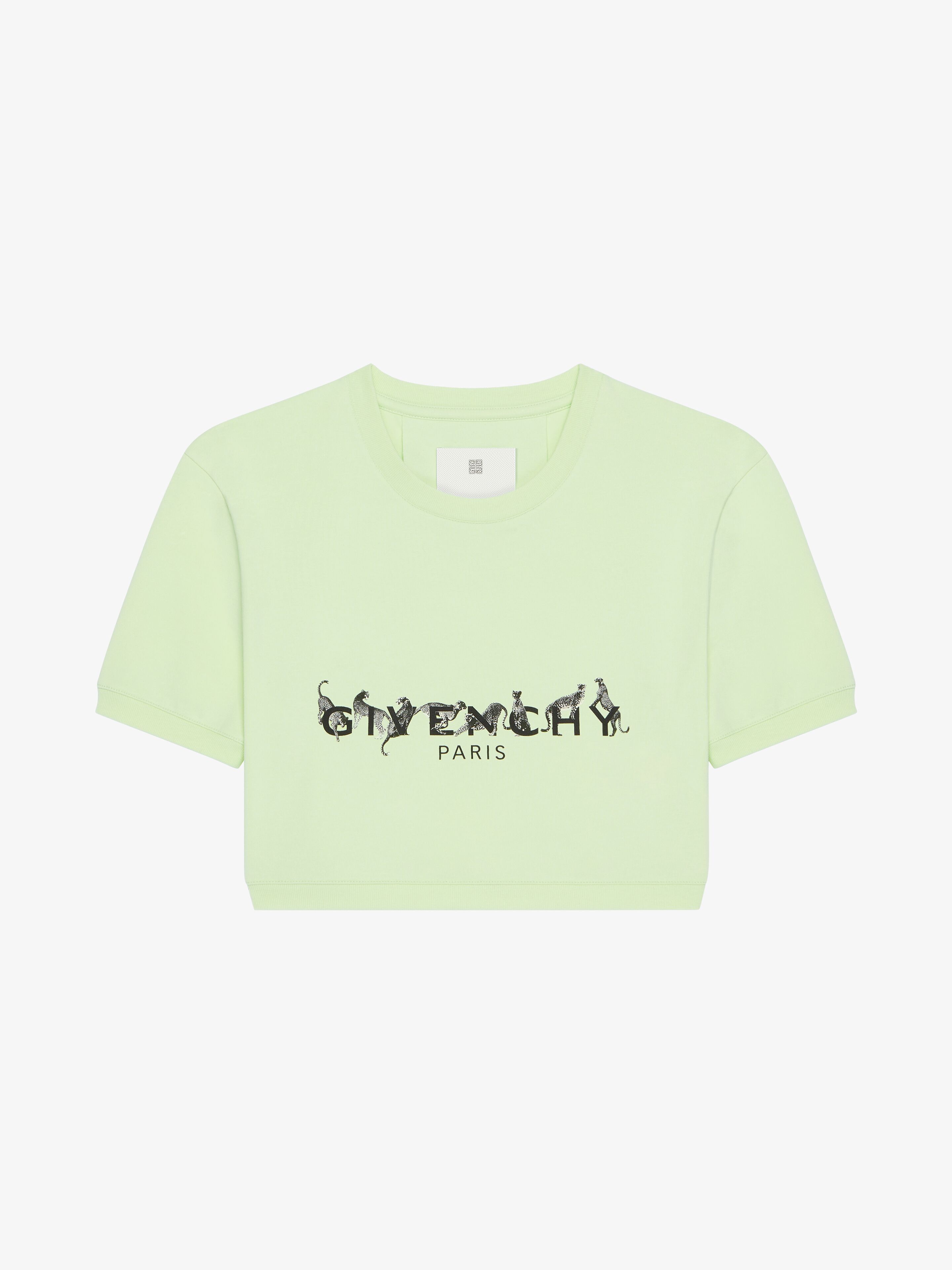Givenchy o1srvl11e1025 Cropped T-Shirt With Leopard Print Size XL / US 12-14 / IT 48-50 - 1 Thumbnail