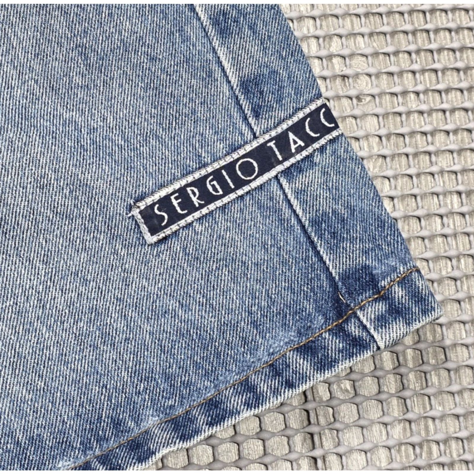 Sergio Tacchini VINTAGE Sergio Tacchini Heavyweight Denim Short 40x11 Embroidered Logo Jeans Men 40 Blue 80s 90s Hip Hop Jorts Size US 40 / EU 56 - 4 Thumbnail