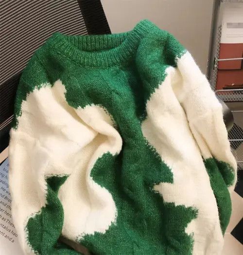 Japanese Brand × Vintage Vintage green loose knitted sweater Size M / US 6-8 / IT 42-44 - 3 Thumbnail