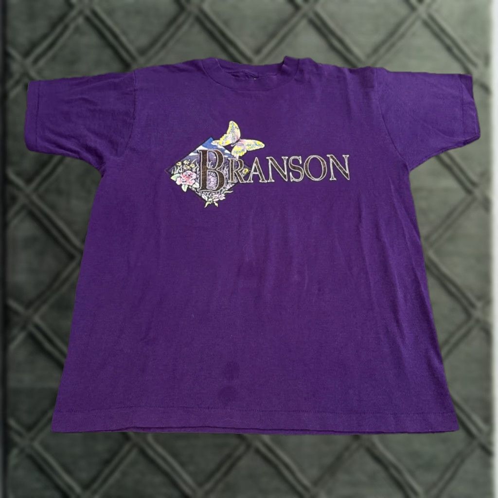 Vintage VINTAGE 90s Branson Missouri Butterfly Purple T-Shirt L Screen Stars Unisex Adults Mens Womens Size US L / EU 52-54 / 3 - 1 Thumbnail