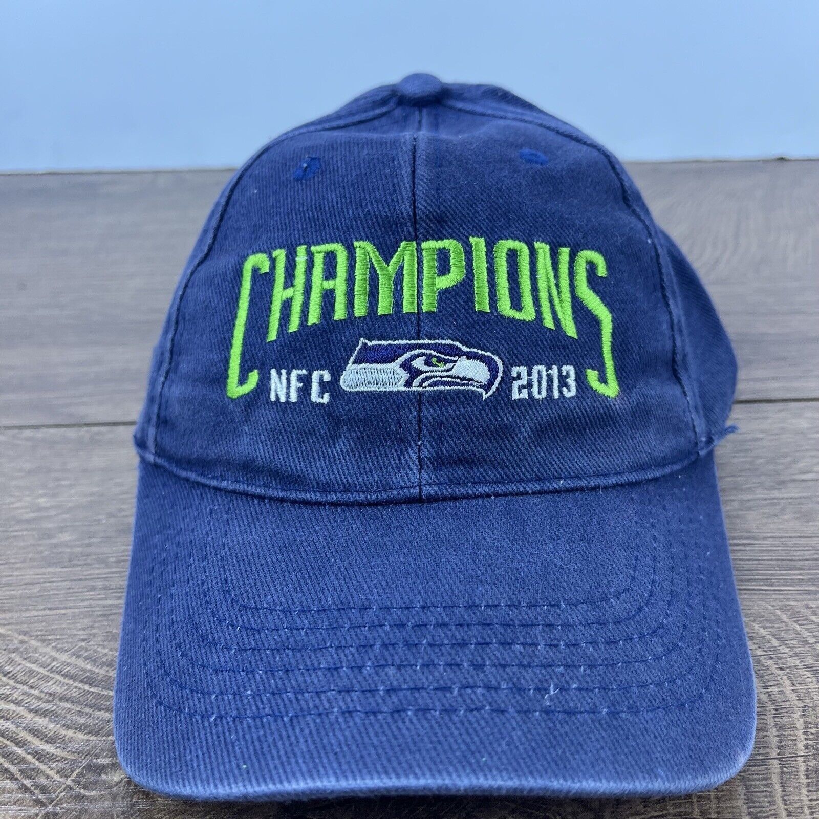 Other Seattle Seahawks Hat 2013 NFC Champions Blue Cap Adjustable Size ONE SIZE - 2 Thumbnail