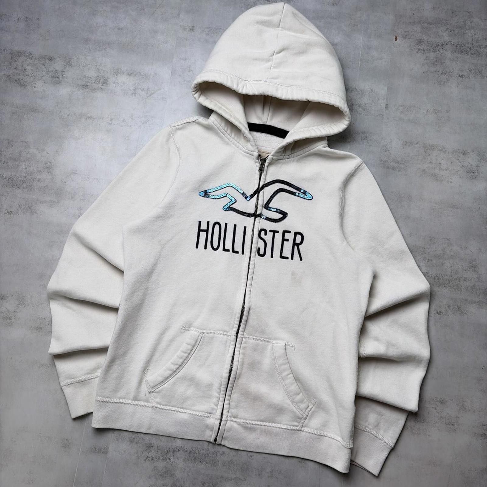 Other Y2K White Hollister Surf Grunge Zip Up Hoodie Size L / US 10 / IT 46 - 2 Thumbnail