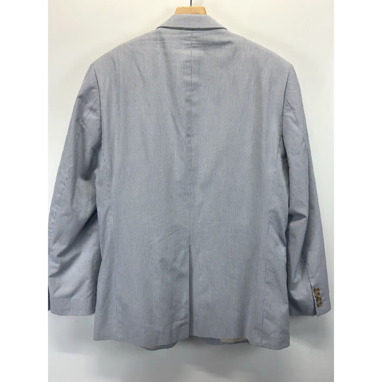 Charter Club Charter Club Blazer Sport Coat Men’s 44L Blue White Seersucker Preppy Yacht Size 44R - 3 Thumbnail