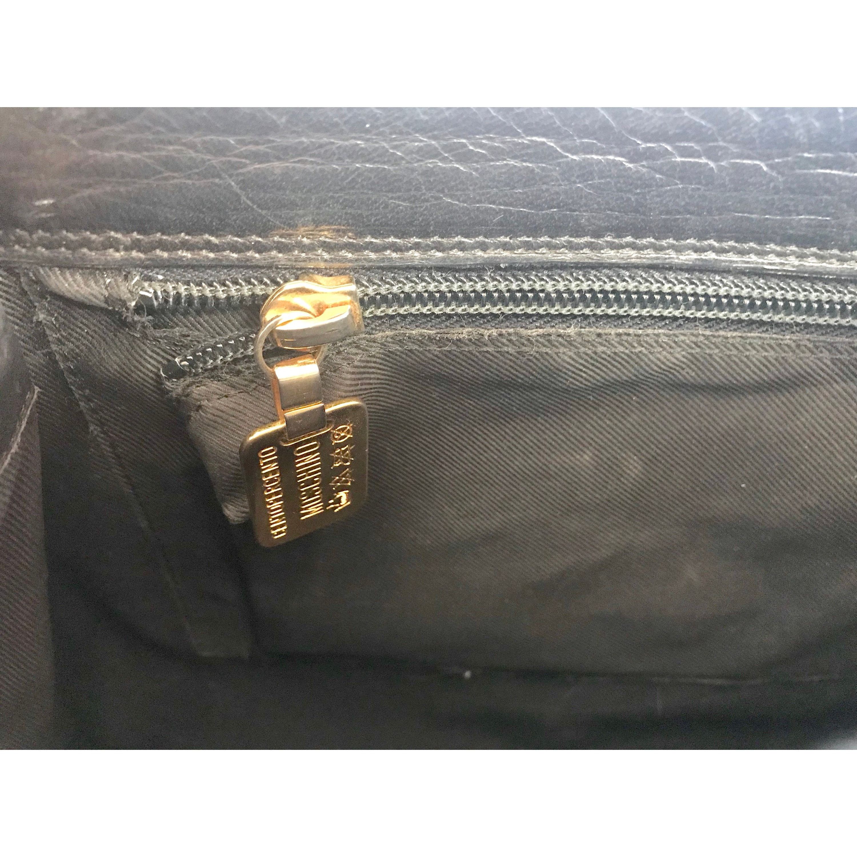 Moschino Vintage Moschino black leather tote shoulder bag Size ONE SIZE - 8 Thumbnail
