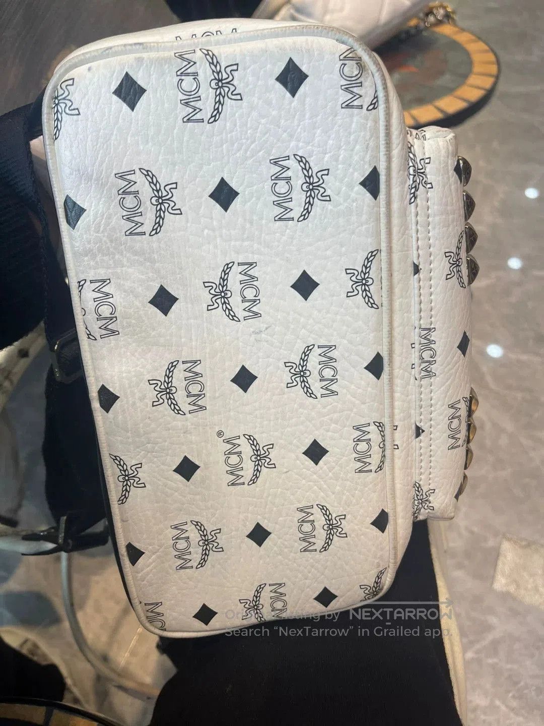 MCM MCM Small Studded White Backpack. Size ONE SIZE - 4 Thumbnail