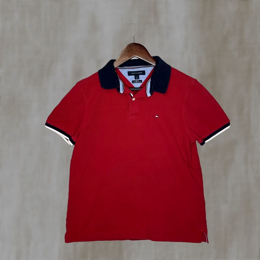 Tommy Hilfiger Tommy Hilfiger Polo Shirt Men Custom Fit Red Short Sleeve Size M Size US M / EU 48-50 / 2 - 1 Thumbnail