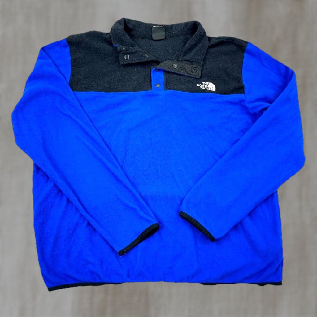 The North Face North Face Sweater Men XL Blue Black Fleece Pullover Lightweight Thin Snap T Mens Size US XL / EU 56 / 4 - 1 Thumbnail