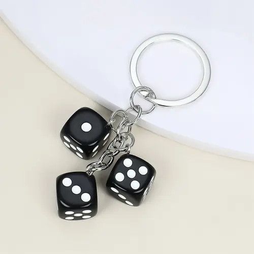 Vintage Black Dice Pendant Keychain Size ONE SIZE - 1 Thumbnail