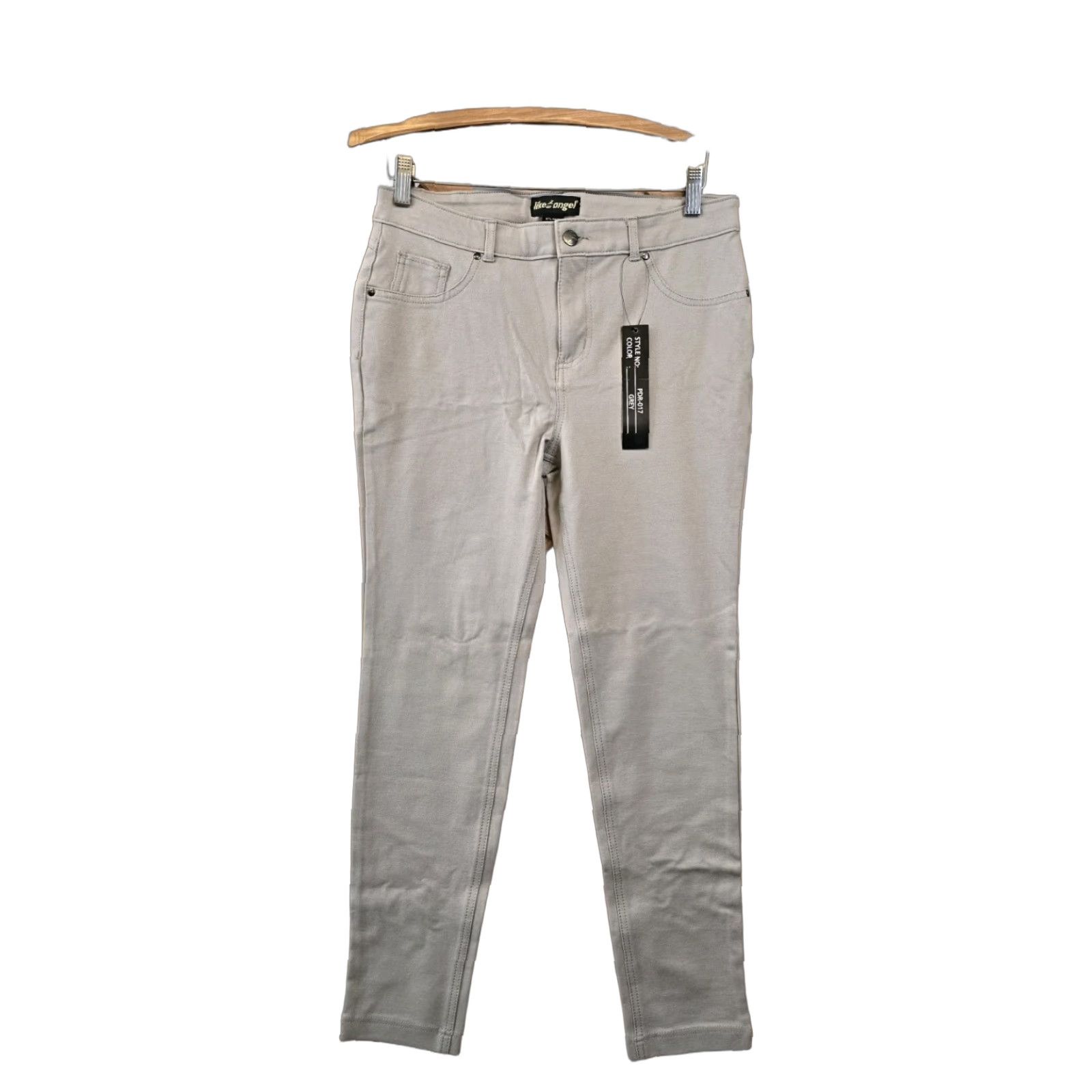 Vintage Like An Angel Jeggings - NWT Grey Size L Stretch W/Faux Pockets - Style PDR-017 Size 36" / US 14 / IT 50 - 1 Thumbnail