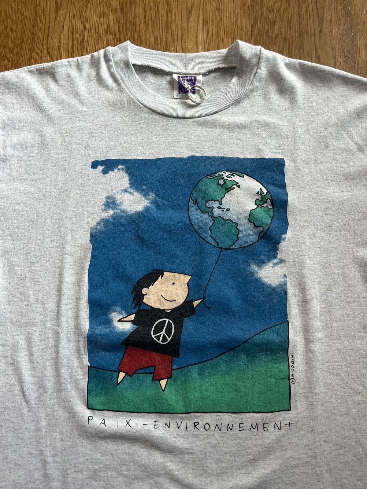 Arts & Science Vintage PAIX-ENVIRONNEMENT Peace 90’s N.JOBIN Tshirt Size US XL / EU 56 / 4 - 6 Thumbnail