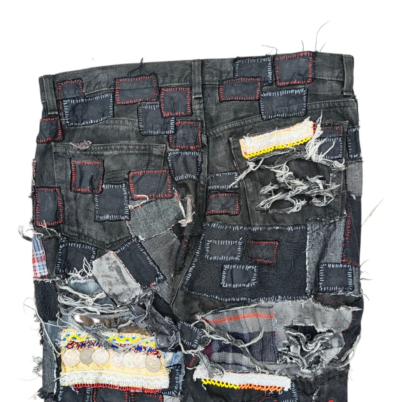 Levi's Levis 501 x Dog Milano Paris Designer Distressed Patch Size US 31 - 6 Thumbnail