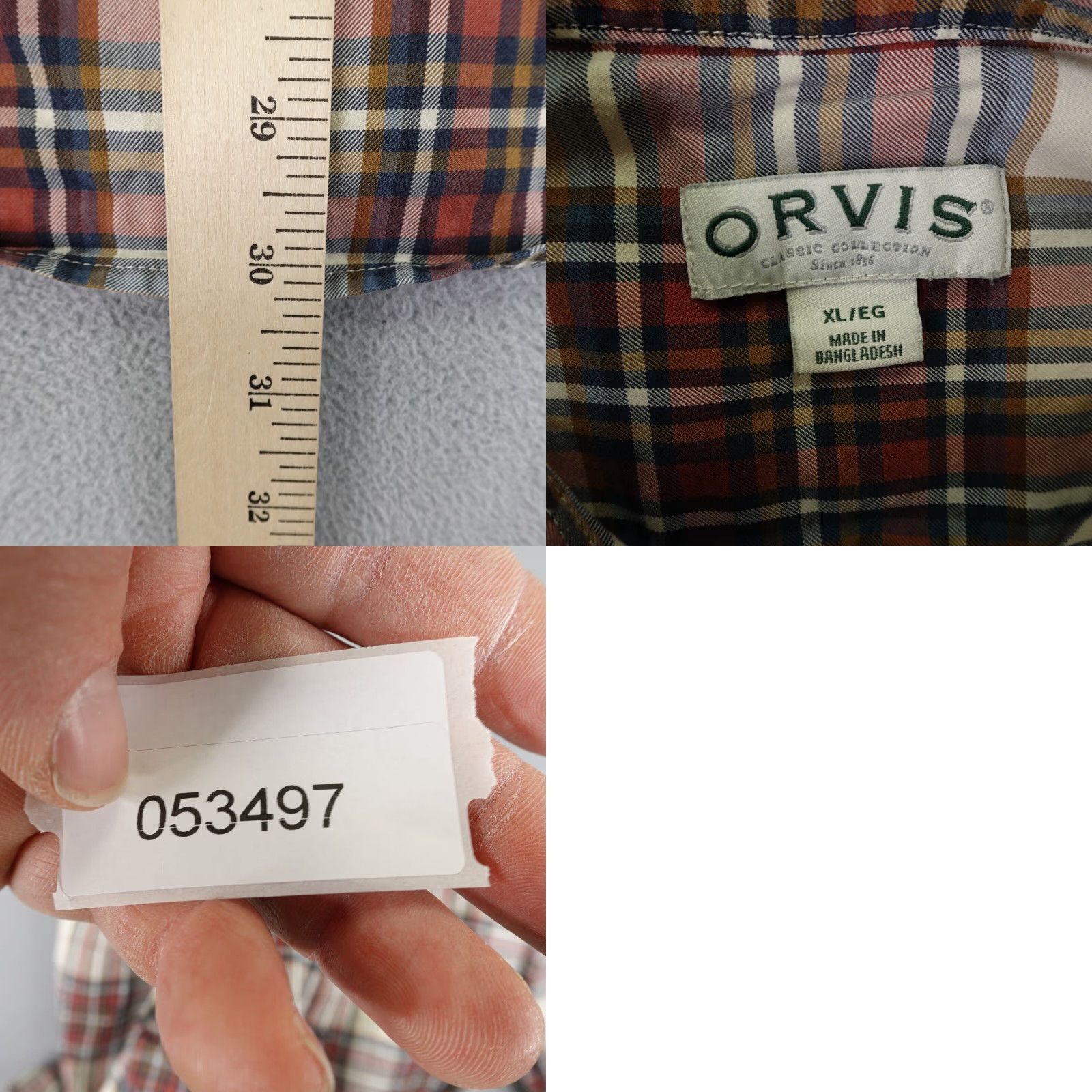 Orvis VINTAGE Orvis Men's Shirt XL Red Plaid Long Sleeve Twill Button-Up Casual Outdoors Work Men Size US XL / EU 56 / 4 - 8 Thumbnail
