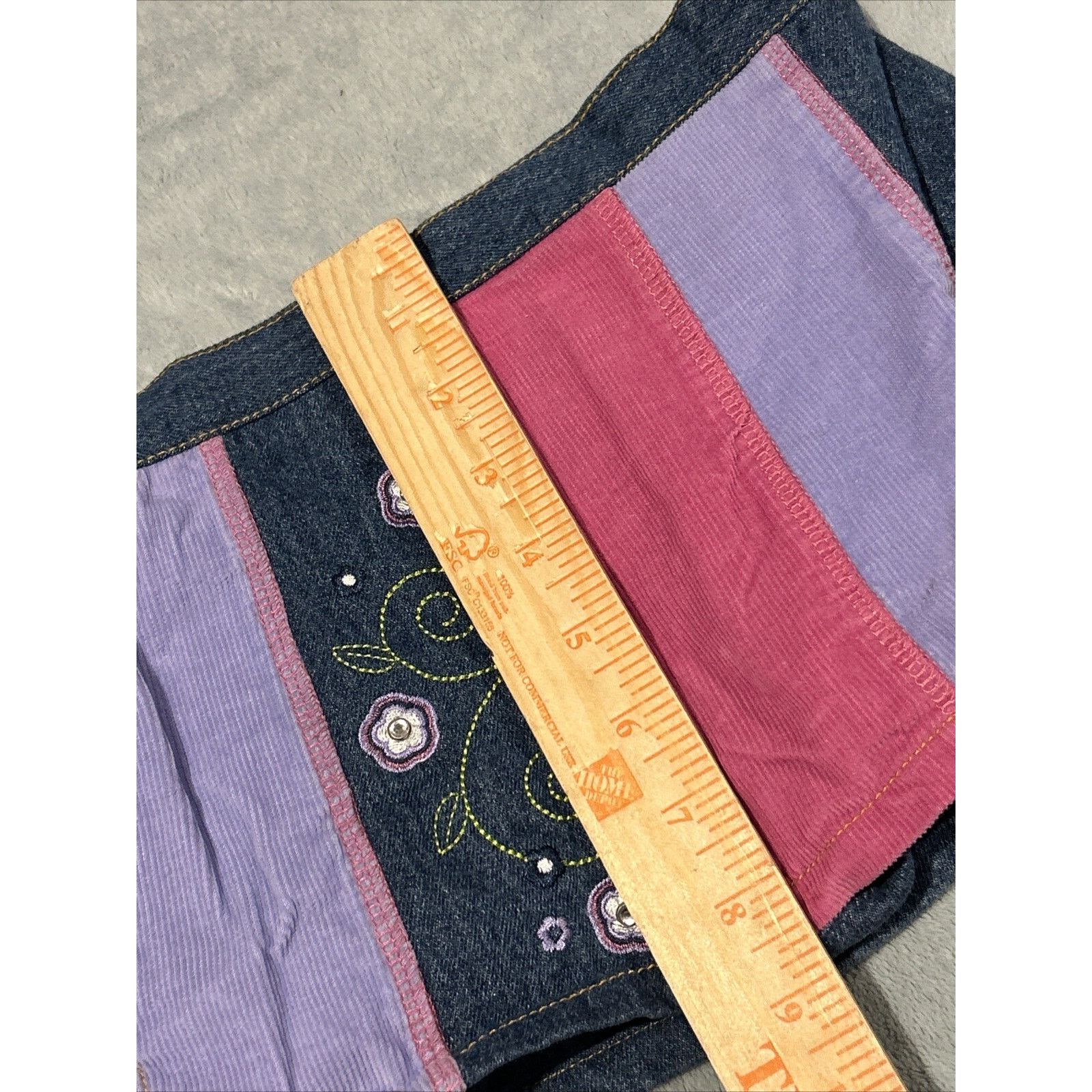 Cartoon Network 2005 My Little Pony Ruched Skirt Kids 6Y Y2K Corduroy Stripe Size 28" / US 6 / IT 42 - 8 Thumbnail