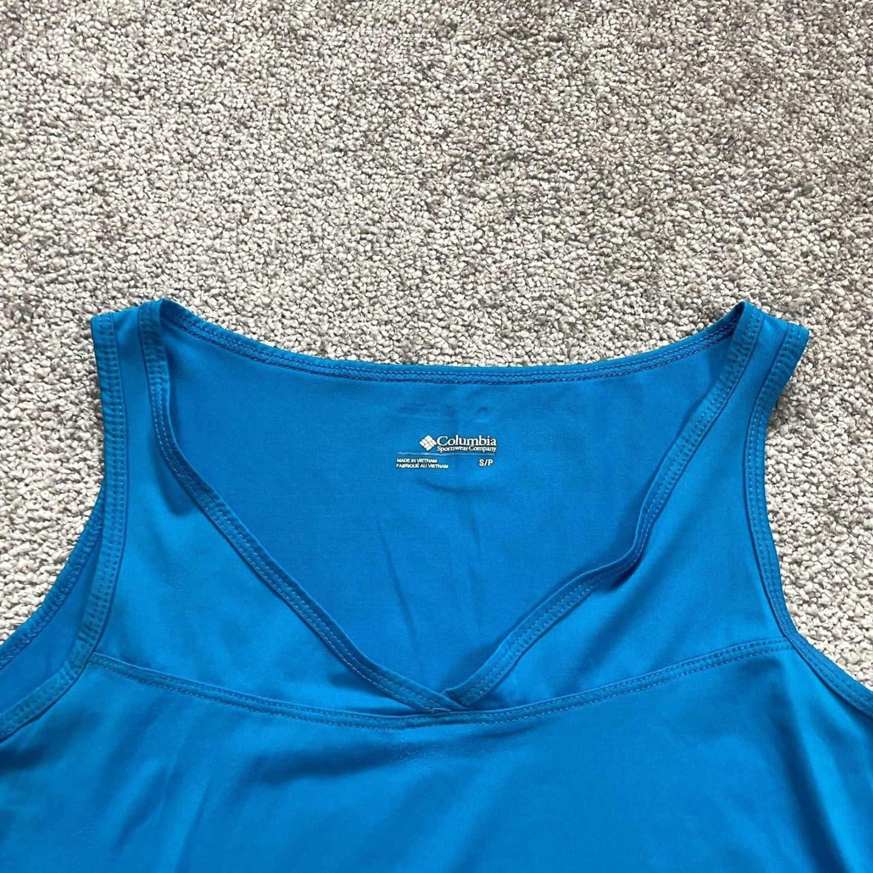 Vintage Columbia Vista Ridge Active Tank Top Womens Small Petite Blue V-Neck Stretch Gym Size S / US 4 / IT 40 - 3 Thumbnail