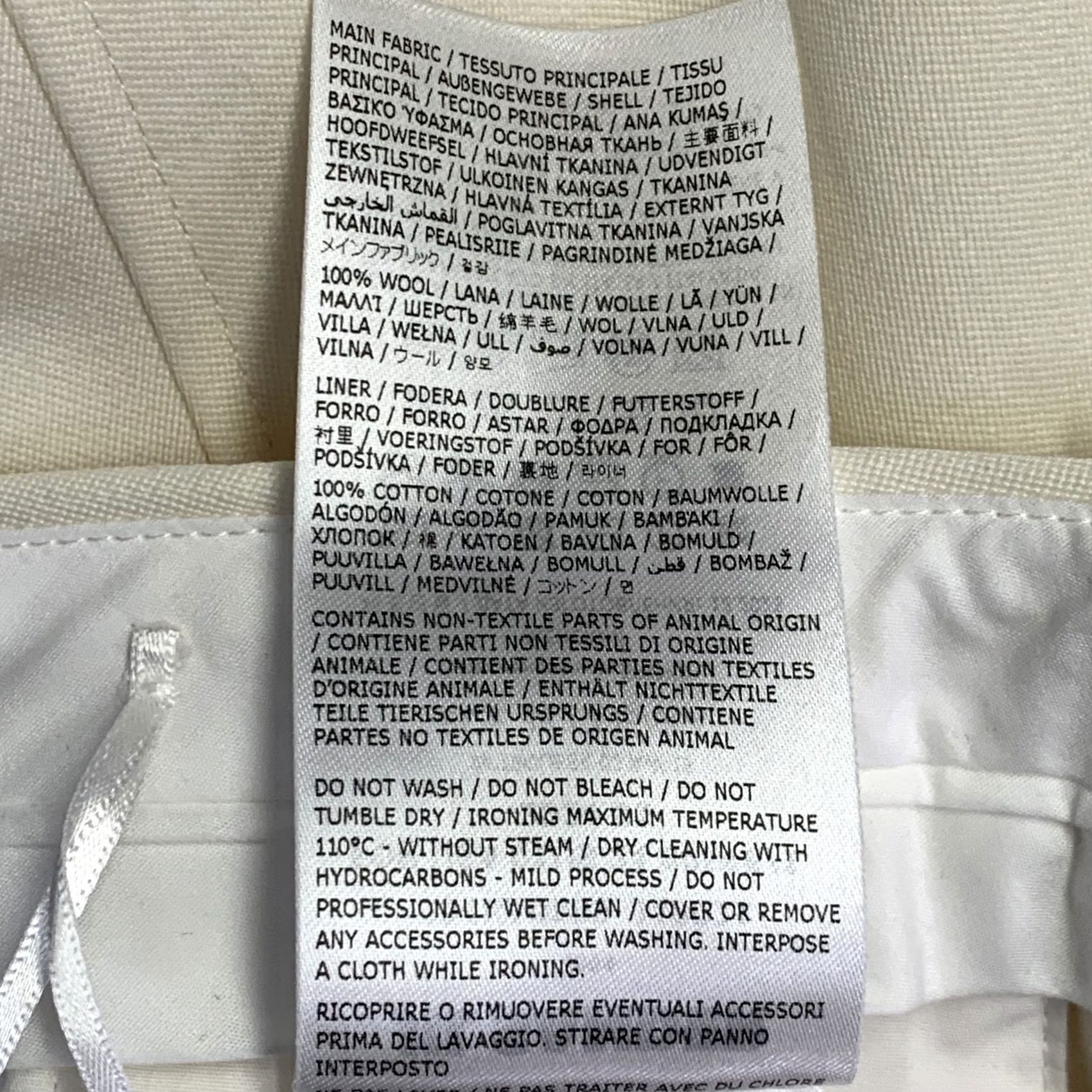 Jil Sander JIL SANDER Pants Cream Size 8 Wool Flat Front Women Size 30" / US 8 / IT 44 - 3 Thumbnail