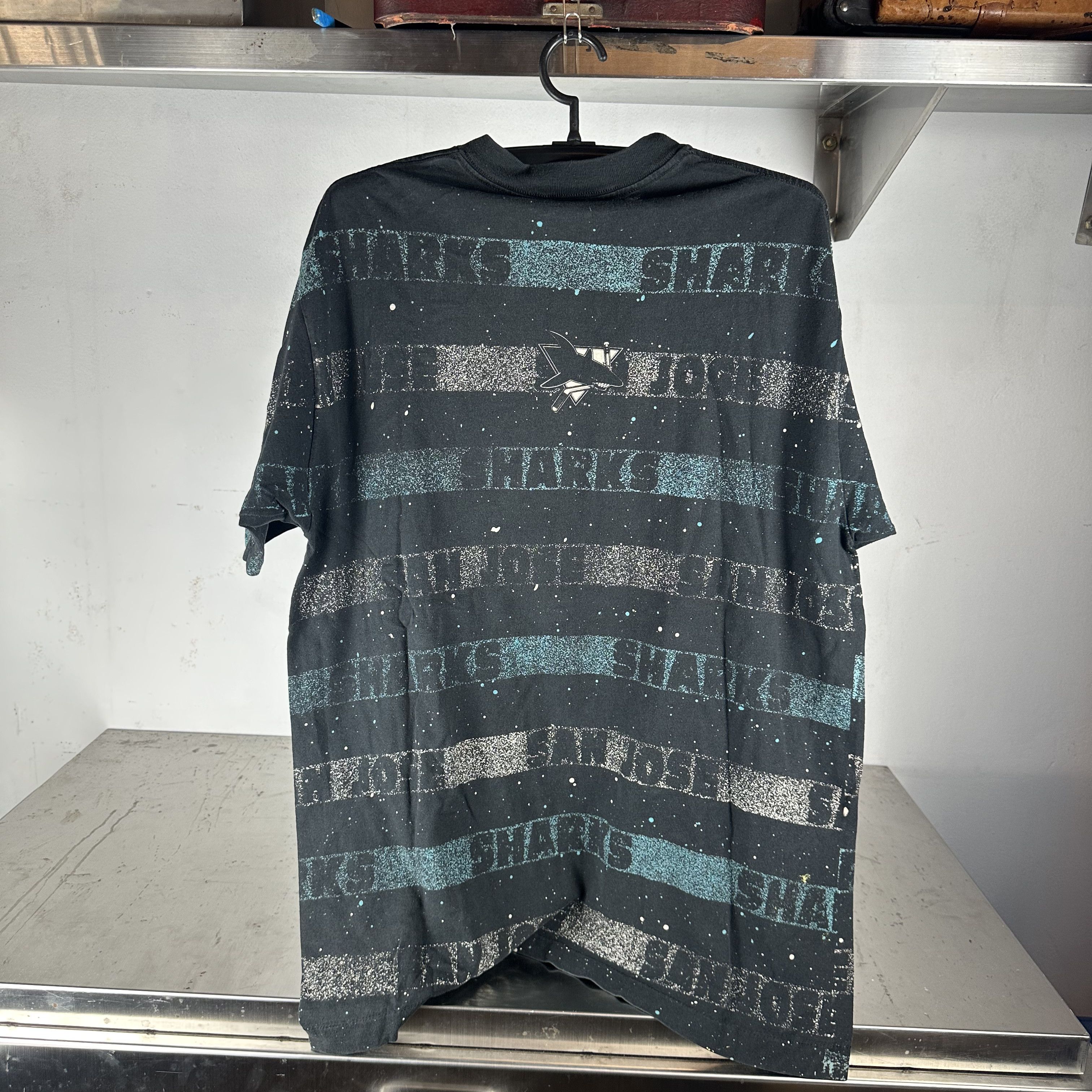 Vintage ​Vintage 90s San Jose Sharks All Over Print NHL AOP T-shirt Size US XL / EU 56 / 4 - 3 Thumbnail