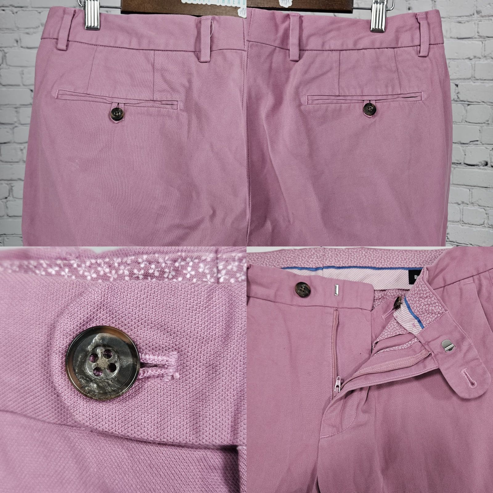 Bonobos Bonobos Pink Slim Taper Cotton Stretch Flat Front Slash Pocket Chino Pants 33x32 Size US 33 - 9 Thumbnail