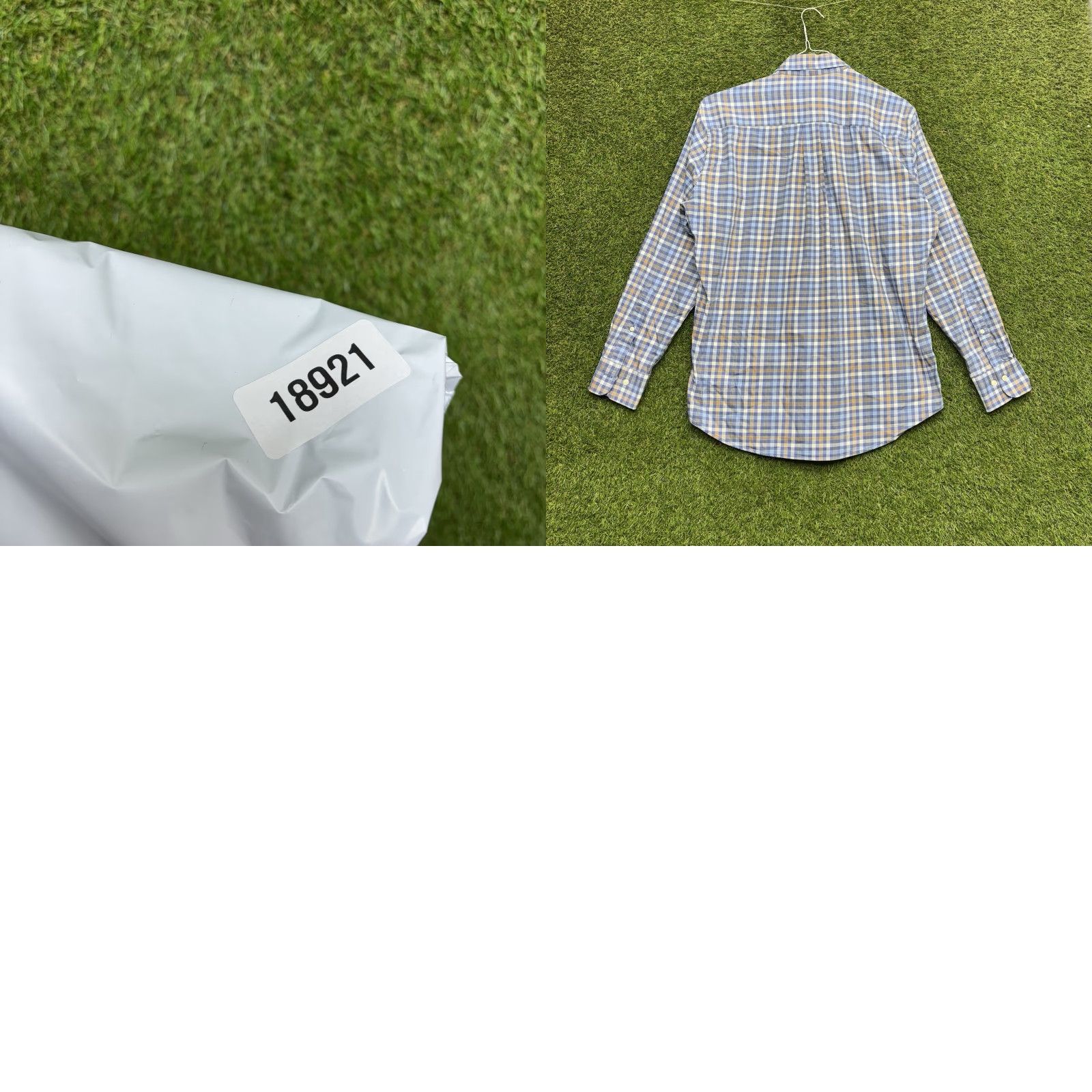 Peter Millar Peter Millar Button-Up Shirt Mens Medium Blue Plaid Long Sleeve Casual Dress Size 40R - 8 Thumbnail