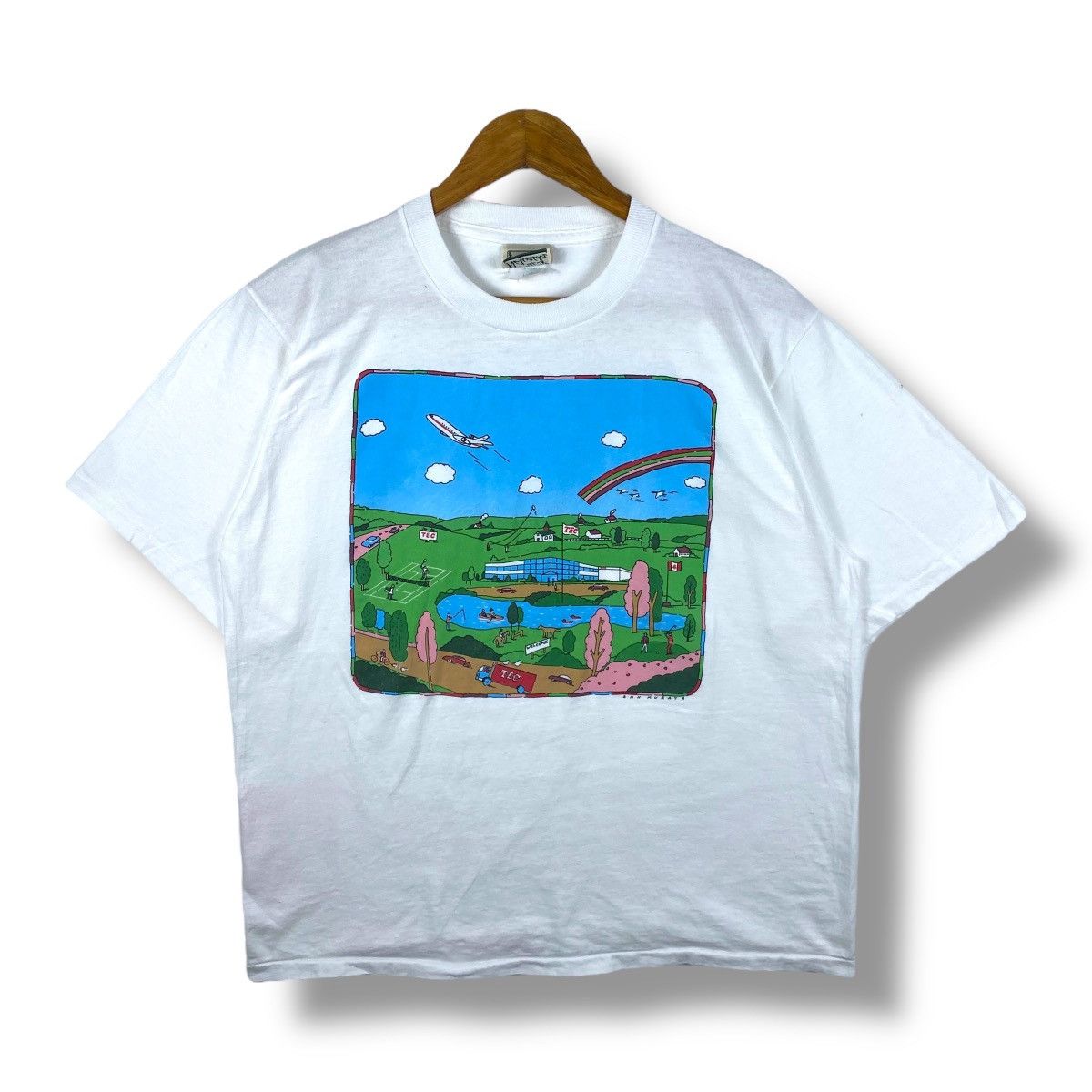 Vintage Vintage 90's SAN MURATA Artwork Naturals Graphic Tee Shirt Size US L / EU 52-54 / 3 - 1 Thumbnail