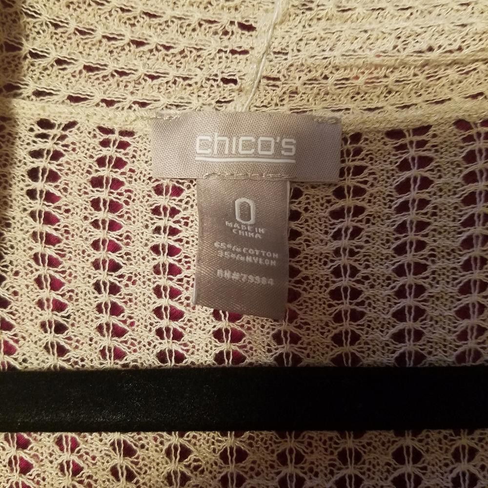 Chicos Chicos Tan Size 0 Small Open Front Knit Sweater Size S / US 4 / IT 40 - 3 Thumbnail