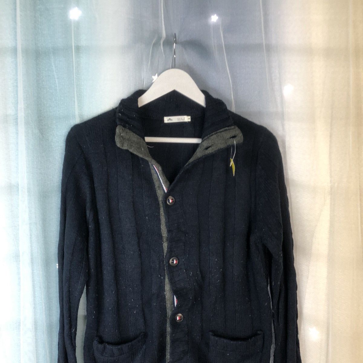 Japanese Brand Mens Mels Rose Dark Blue Patterned Cardigans #7415 Size US M / EU 48-50 / 2 - 2 Thumbnail