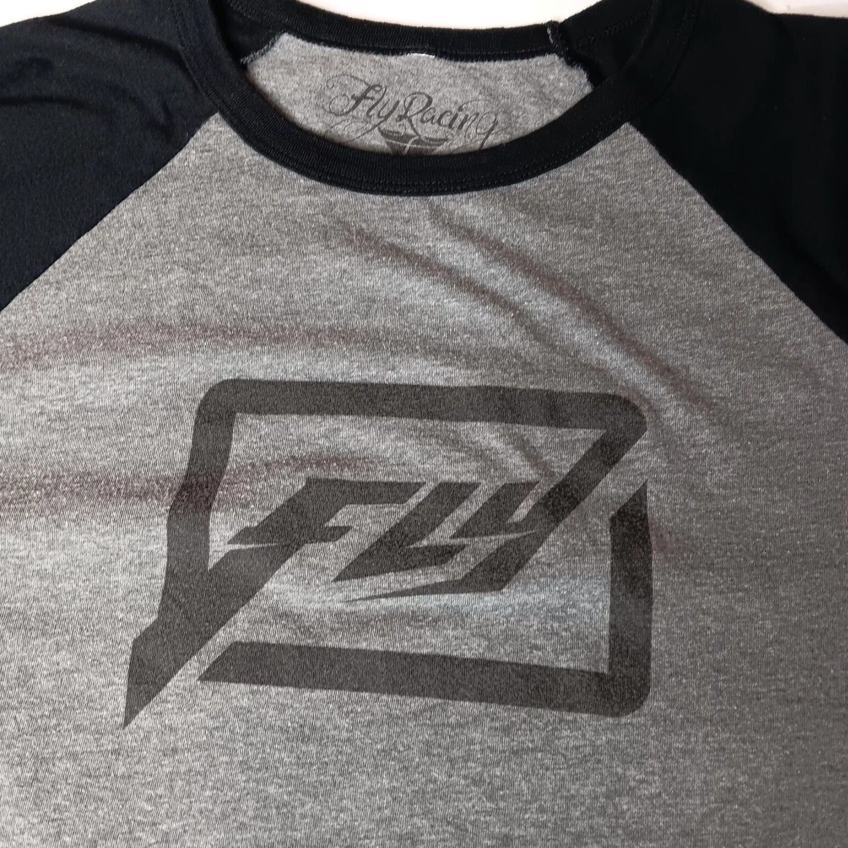 Vintage VINTAGE Fly Racing Men's T-Shirt Large Raglan Motocross Motorcycle Biker Gear 3/4 Sleeve Gray Black Size US L / EU 52-54 / 3 - 2 Thumbnail