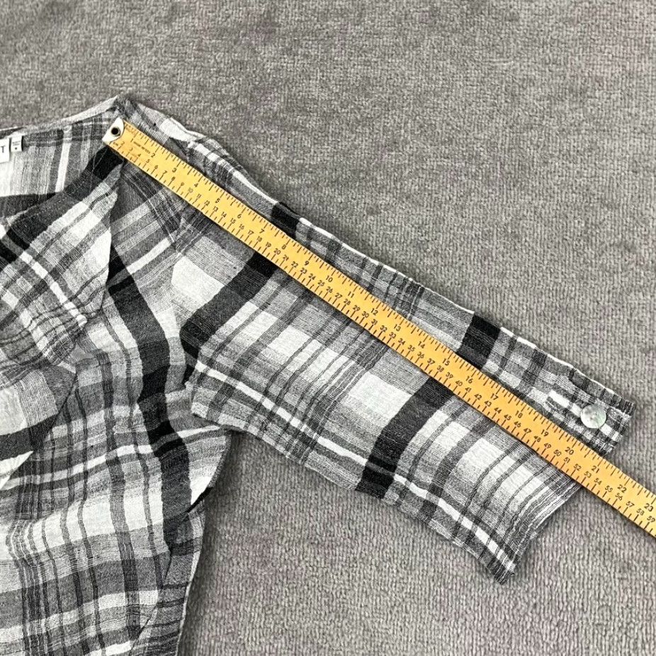 Habitat HABITAT Clothes To Live Shirt Womens M Plaid Linen 3/4 Sleeve Lagenlook Top Size M / US 6-8 / IT 42-44 - 6 Thumbnail