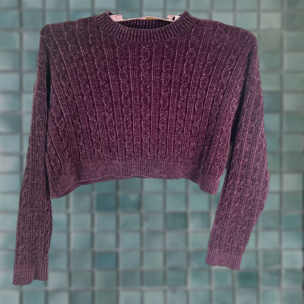 Forever 21 Forever 21 Super Soft Cropped Sweater Womens M Purple Size M / US 6-8 / IT 42-44 - 1 Thumbnail