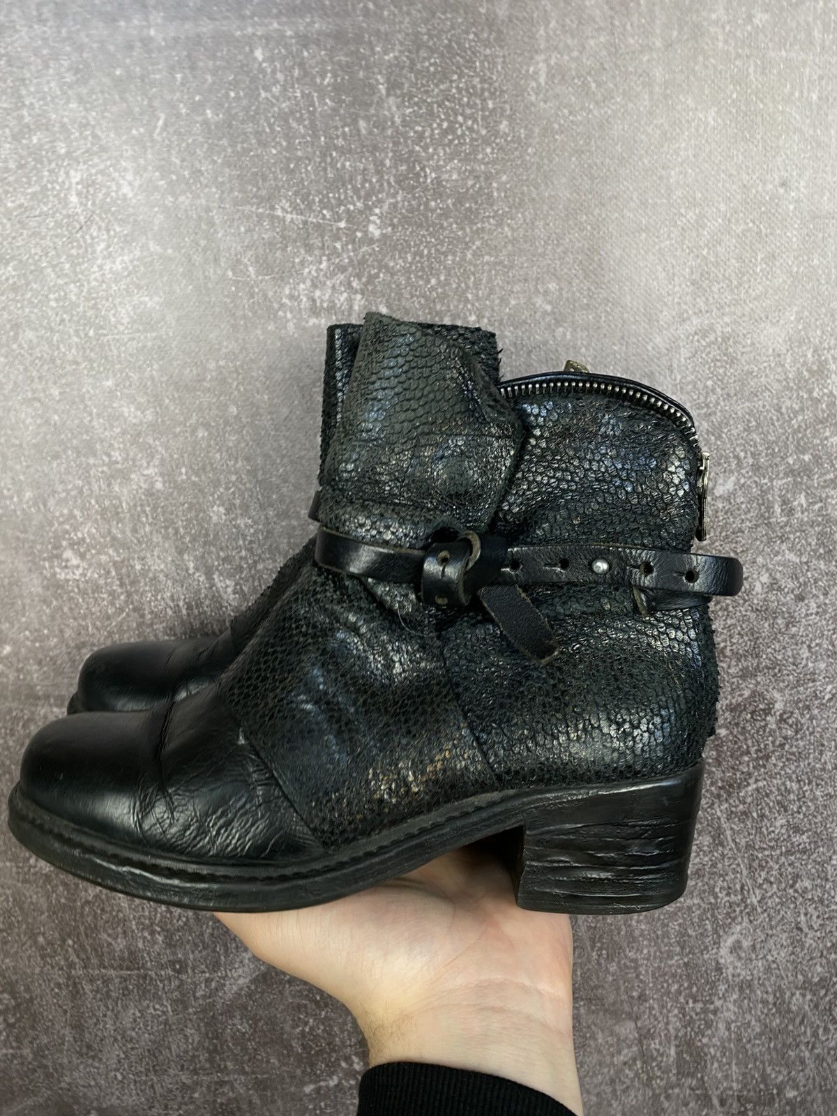 A.S.98 Vintage AS 98 Ankle Rick Owens Style Leather Biker Boots Size US 8 / IT 38 - 4 Thumbnail