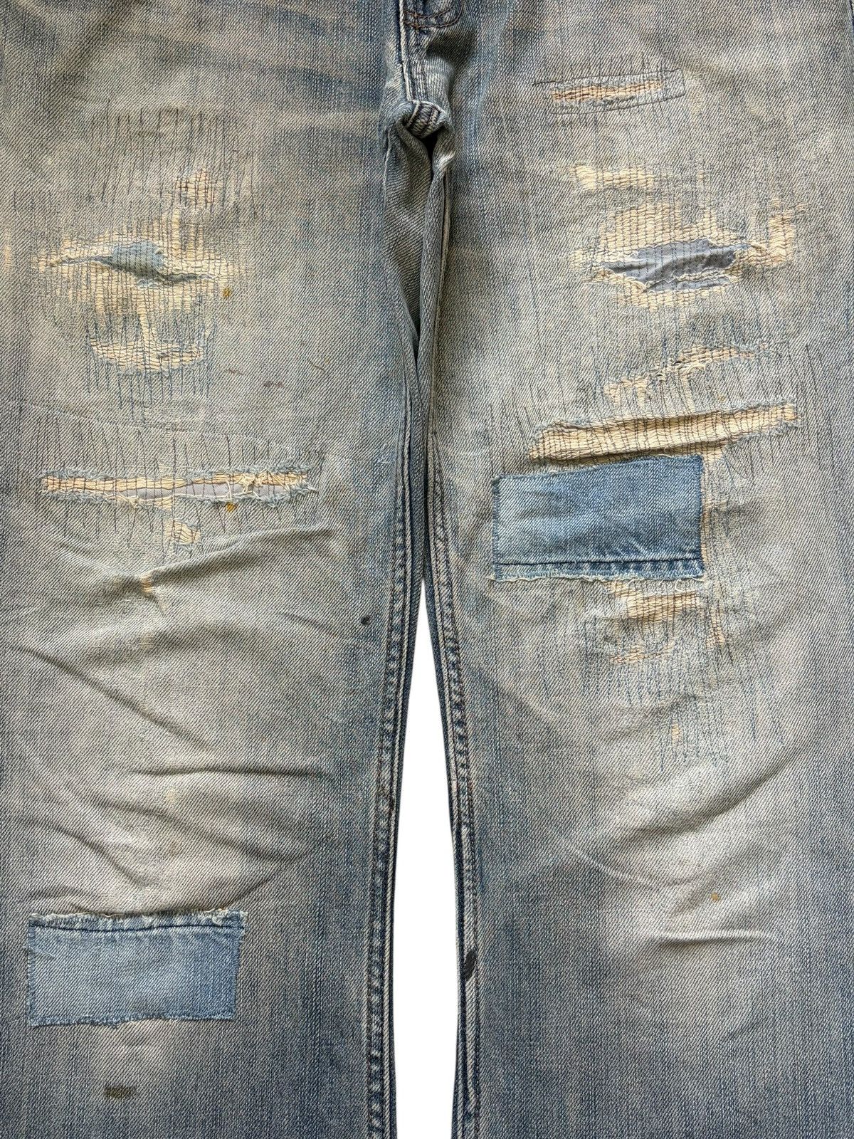 Old Navy Vintage Old Navy Distressed Patchwork Flare Jeans Size US 30 / EU 46 - 3 Thumbnail