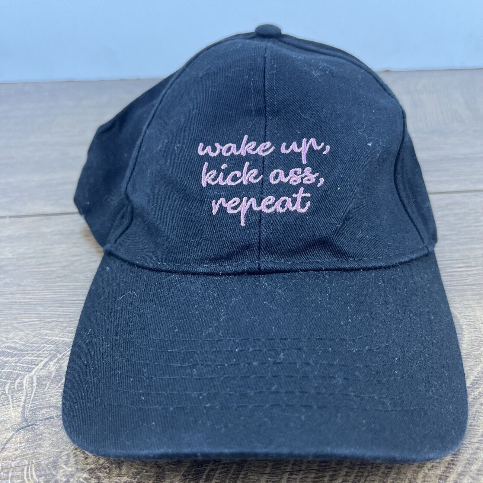 Other Wake Up Kick As Repeat Hat Black Cap Adjustable Hat Black Ad Size ONE SIZE - 1 Thumbnail