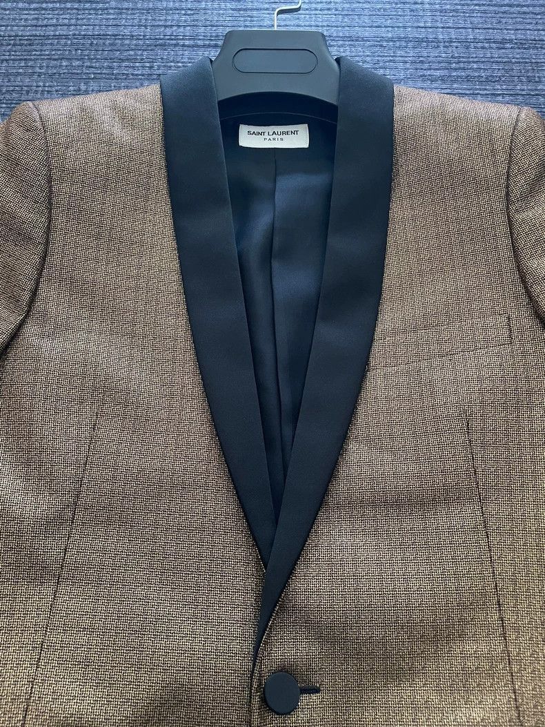 Hedi Slimane Saint Laurent Gold Thread Shawl Collar Blazer Size US M / EU 48-50 / 2 - 2 Thumbnail