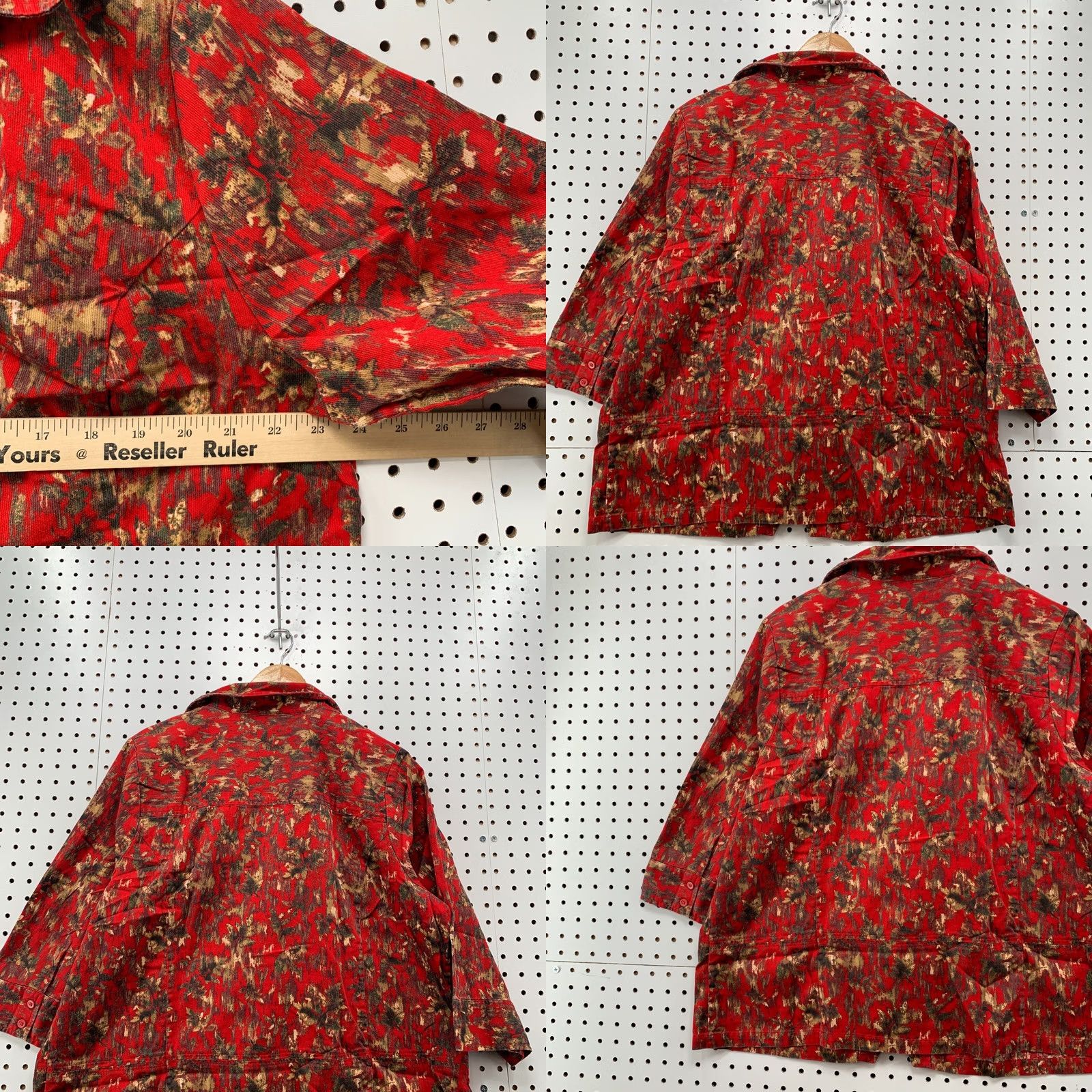 Vintage C.J Banks Full Zip Red Abstract Jacket Collared Womens Plus Size 1X 24x28.5 Size XL / US 12-14 / IT 48-50 - 9 Thumbnail