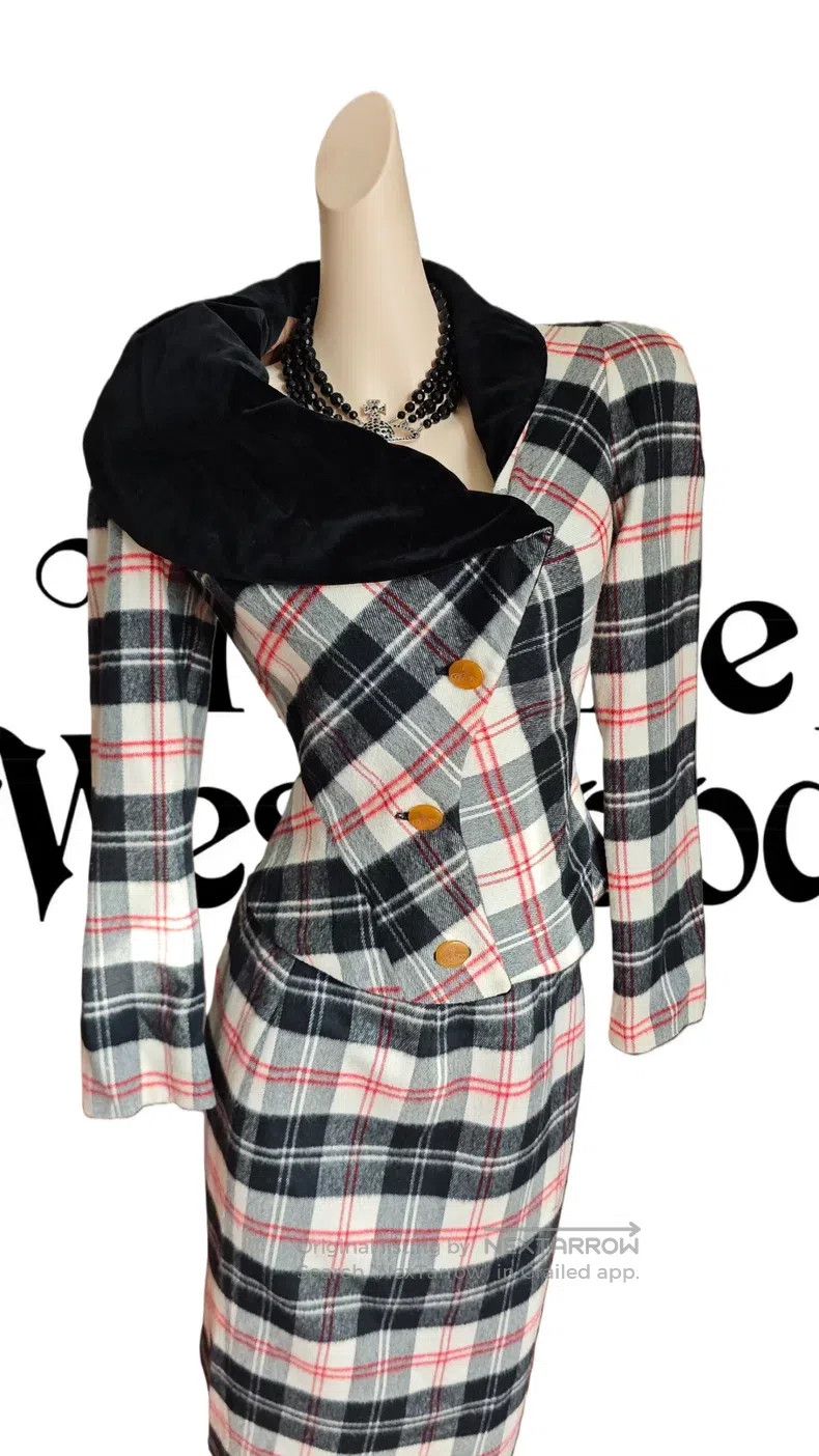 Vivienne Westwood Vivienne Westwood Black and White Plaid Velvet Suit Size S / US 4 / IT 40 - 3 Thumbnail
