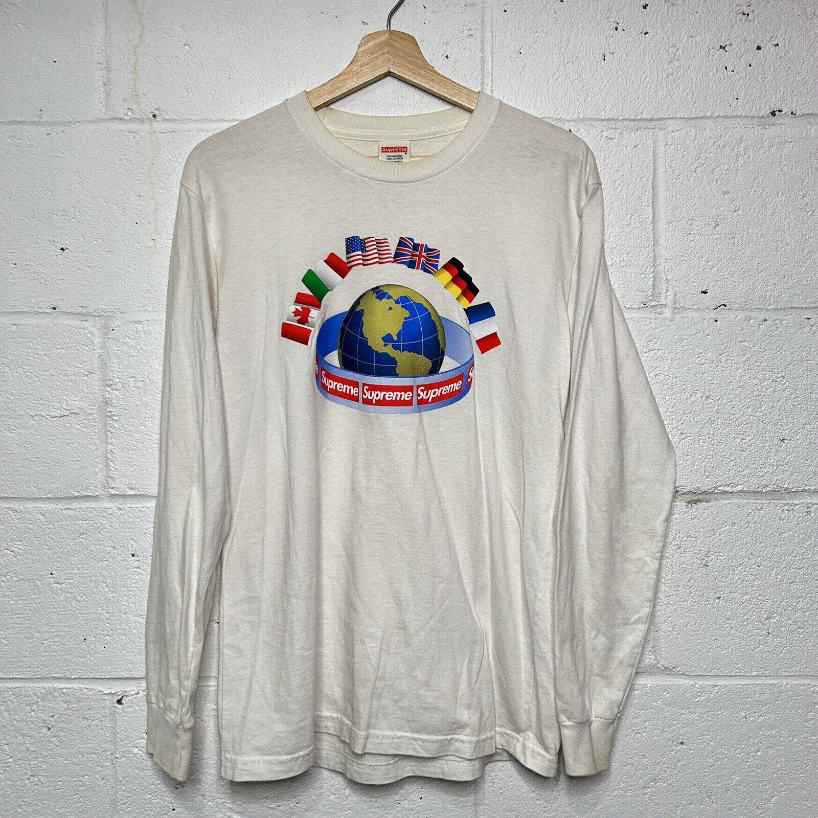 Supreme FW15 Supreme Worldwide L/S Long Sleeve Flags “White” 2024 Size US M / EU 48-50 / 2 - 1 Thumbnail