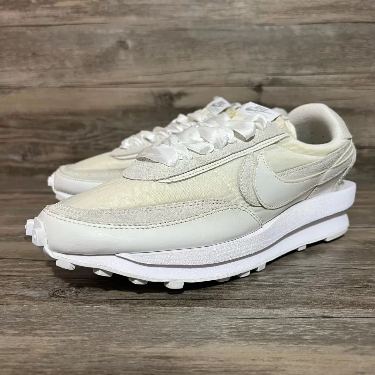 Nike × Sacai Nike LD Waffle Sacai (White Nylon) Size 9.5 | Grailed