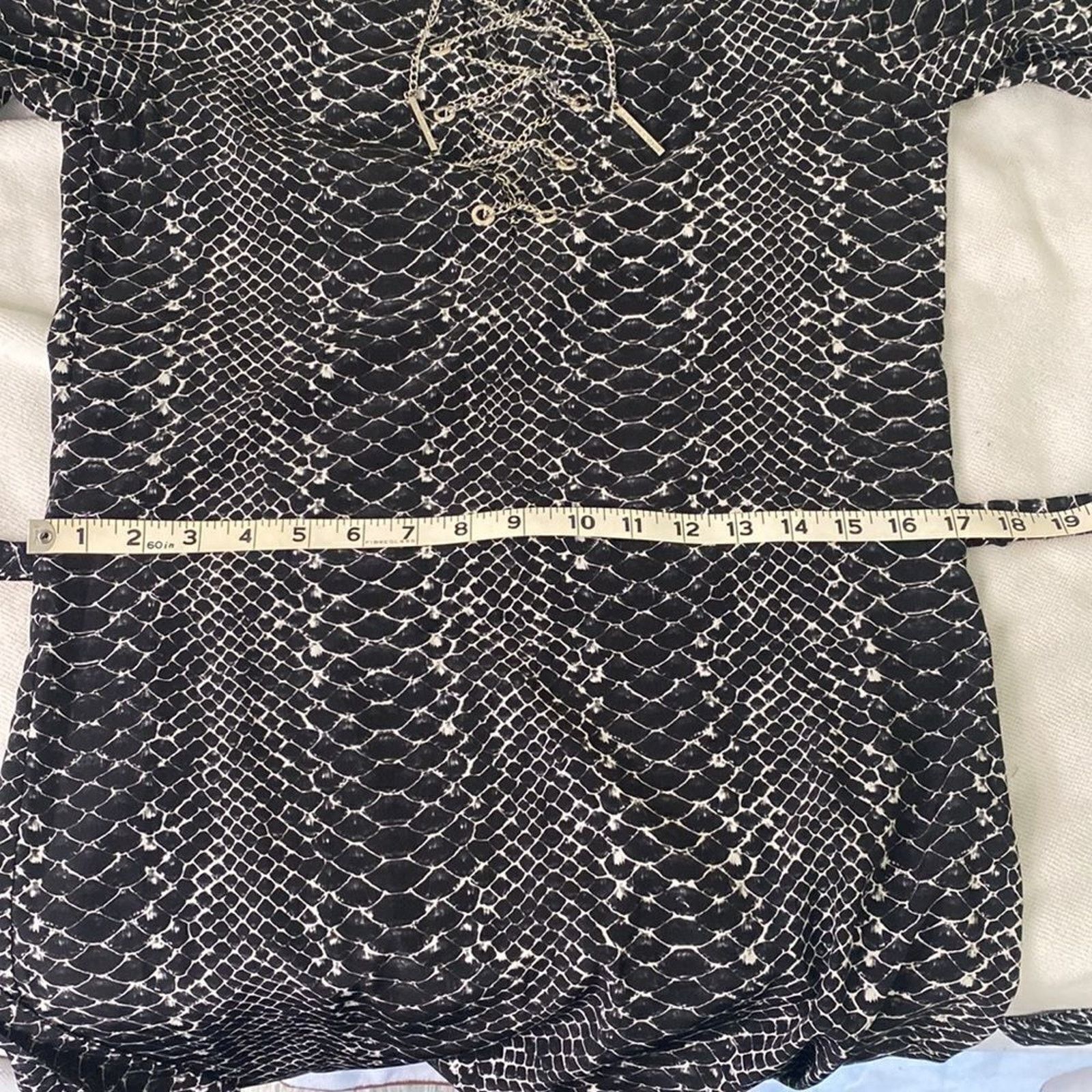 Michael Kors Michael Kors Gray Snake Animal Print Lace Up Chain Dress XS Size XS / US 0-2 / IT 36-38 - 11 Thumbnail