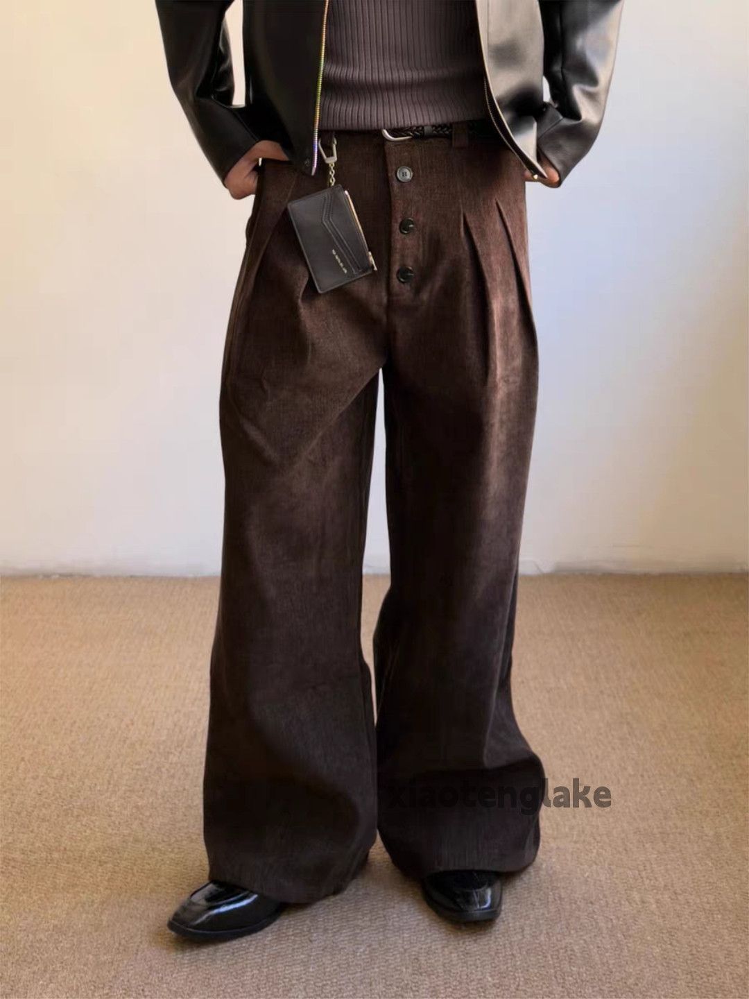 Vintage xz utility loose baggy woolen yuppie pleated pants Size US 32 / EU 48 - 3 Thumbnail