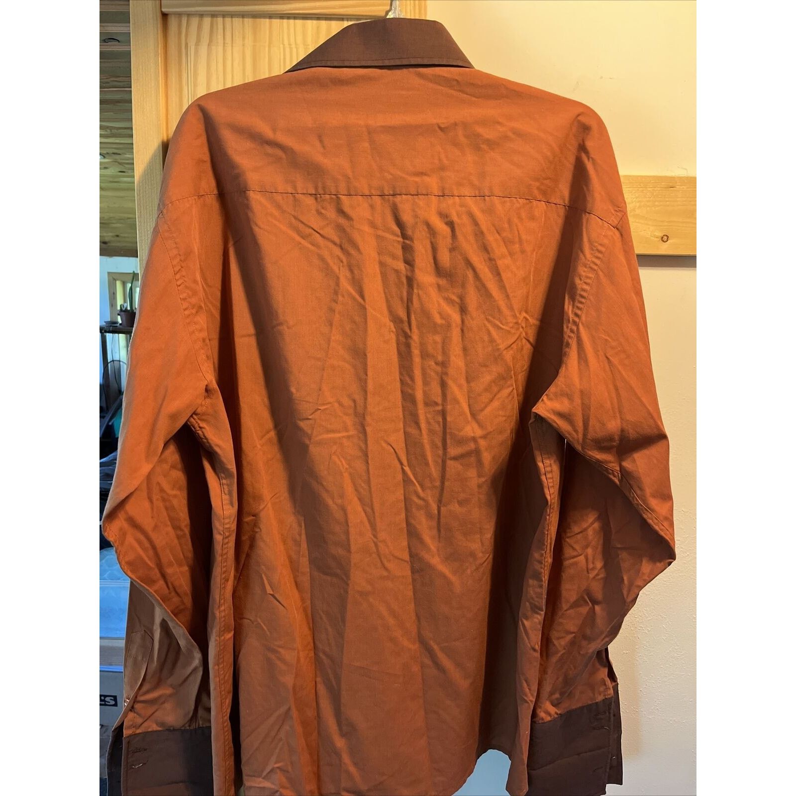 Other Veezo Men’s XL Orange Brown LS Button Polyester Blend Shirt Size US XL / EU 56 / 4 - 11 Thumbnail