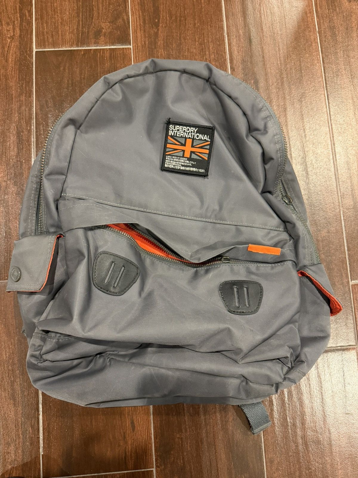 Superdry Superdry International Backpack – Grey / Orange – One Size Size ONE SIZE - 1 Thumbnail