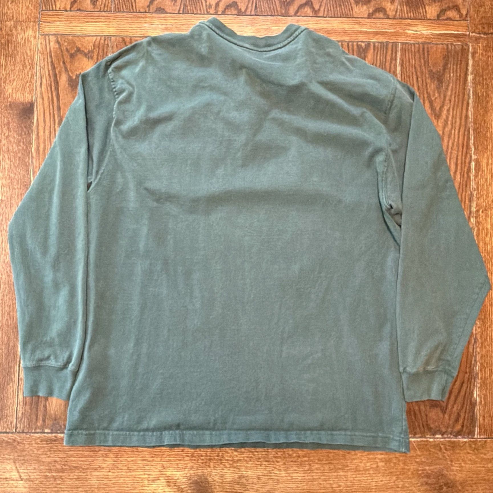 Carhartt VINTAGE Carhartt K128 Mens XL Hunter Green Henley Shirt Long Sleeve Button Fade Size US XL / EU 56 / 4 - 5 Thumbnail