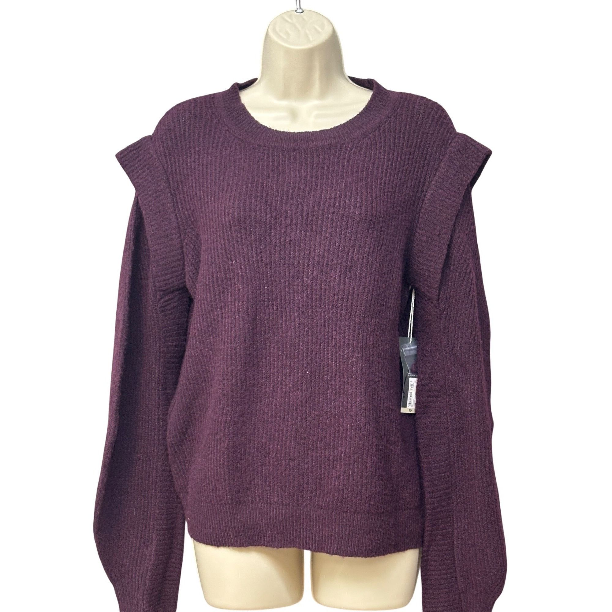 Worthington Worthington Women’s Crew Neck Flanged Sleeves Sweater, Burgu Size L / US 10 / IT 46 - 5 Thumbnail