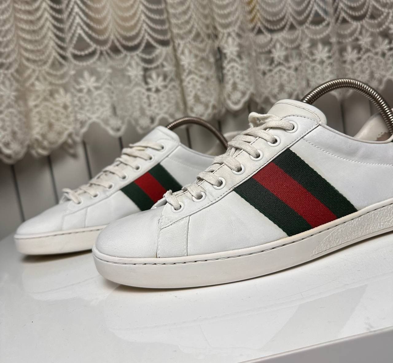 Gucci Rare Gucci Ace Classic White Leather Low Top Sneakers Stripe Size US 8 / EU 41 - 3 Thumbnail