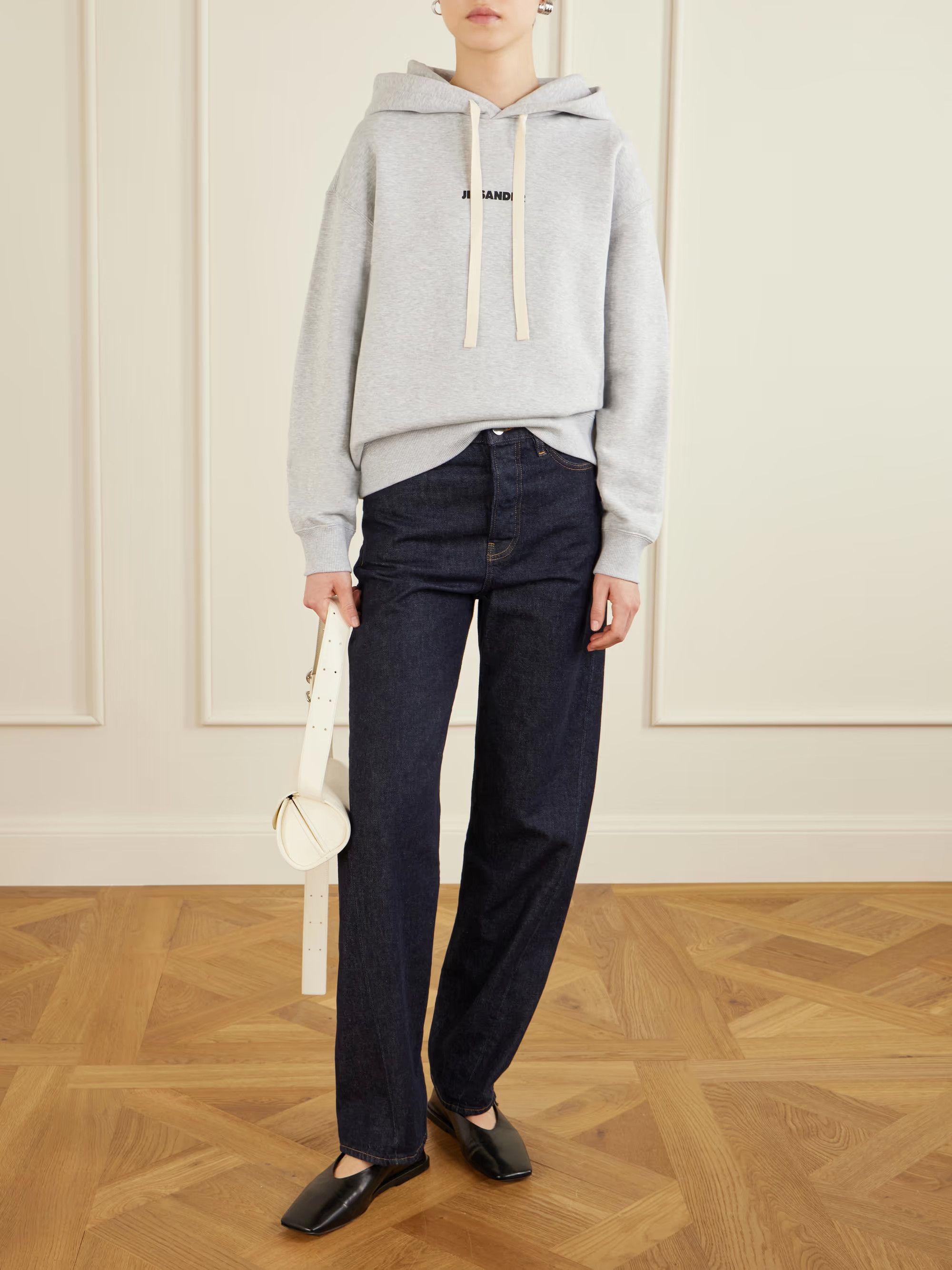 Jil Sander o1loc1c0426 Printed Cotton Jersey Hoodie in Grey Size US S / EU 44-46 / 1 - 2 Thumbnail