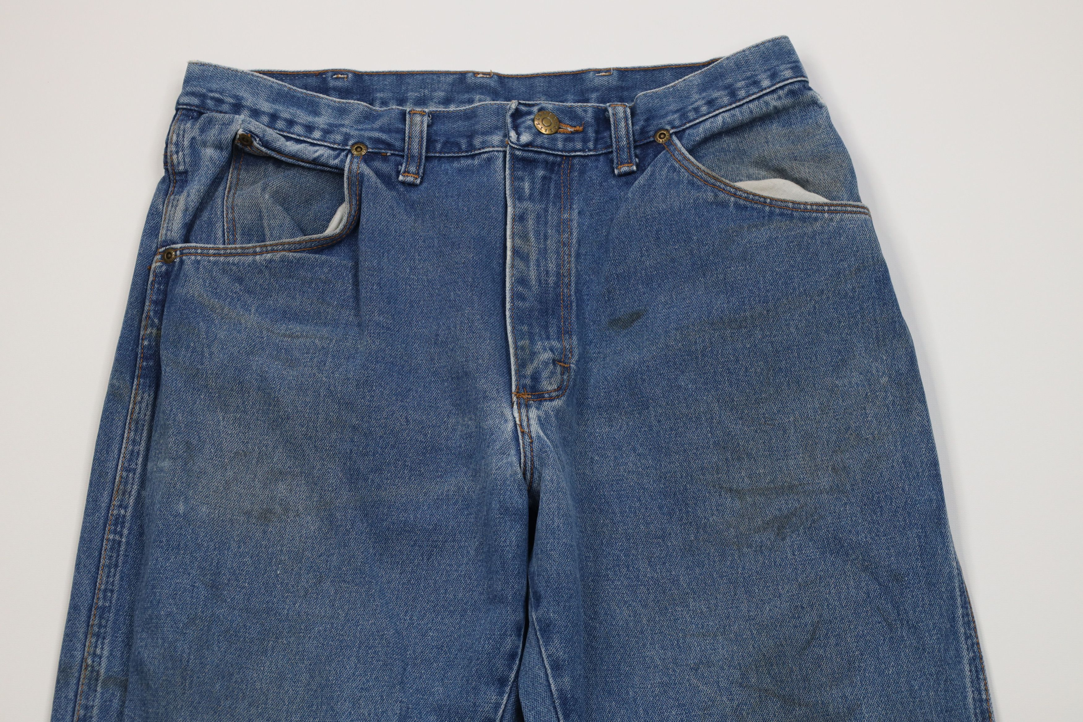 Vintage Vintage 70s Streetwear Flared Wide Leg Denim Jeans Blue USA Size US 32 / EU 48 - 2 Thumbnail