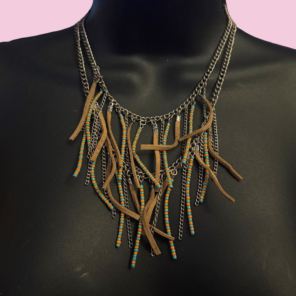 Other Southwestern beaded suede fringe layered necklace Size ONE SIZE - 1 Thumbnail