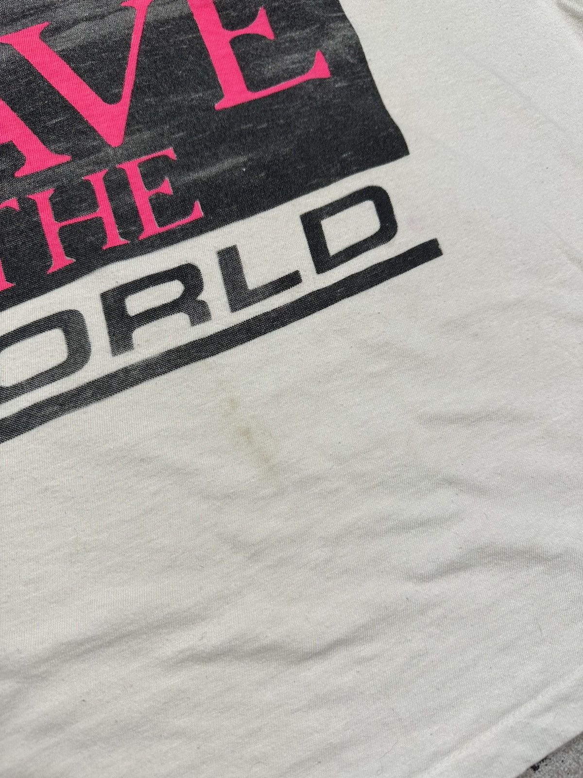 Vintage Vintage 90s Save The World Trashed Single Stitch Tee Size US XL / EU 56 / 4 - 5 Thumbnail