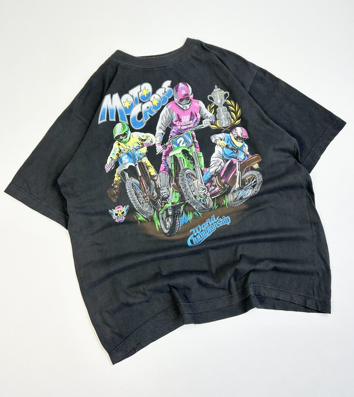 Vintage Vintage Moto Cross Tee World Championship 90s Size US L / EU 52-54 / 3 - 2 Thumbnail