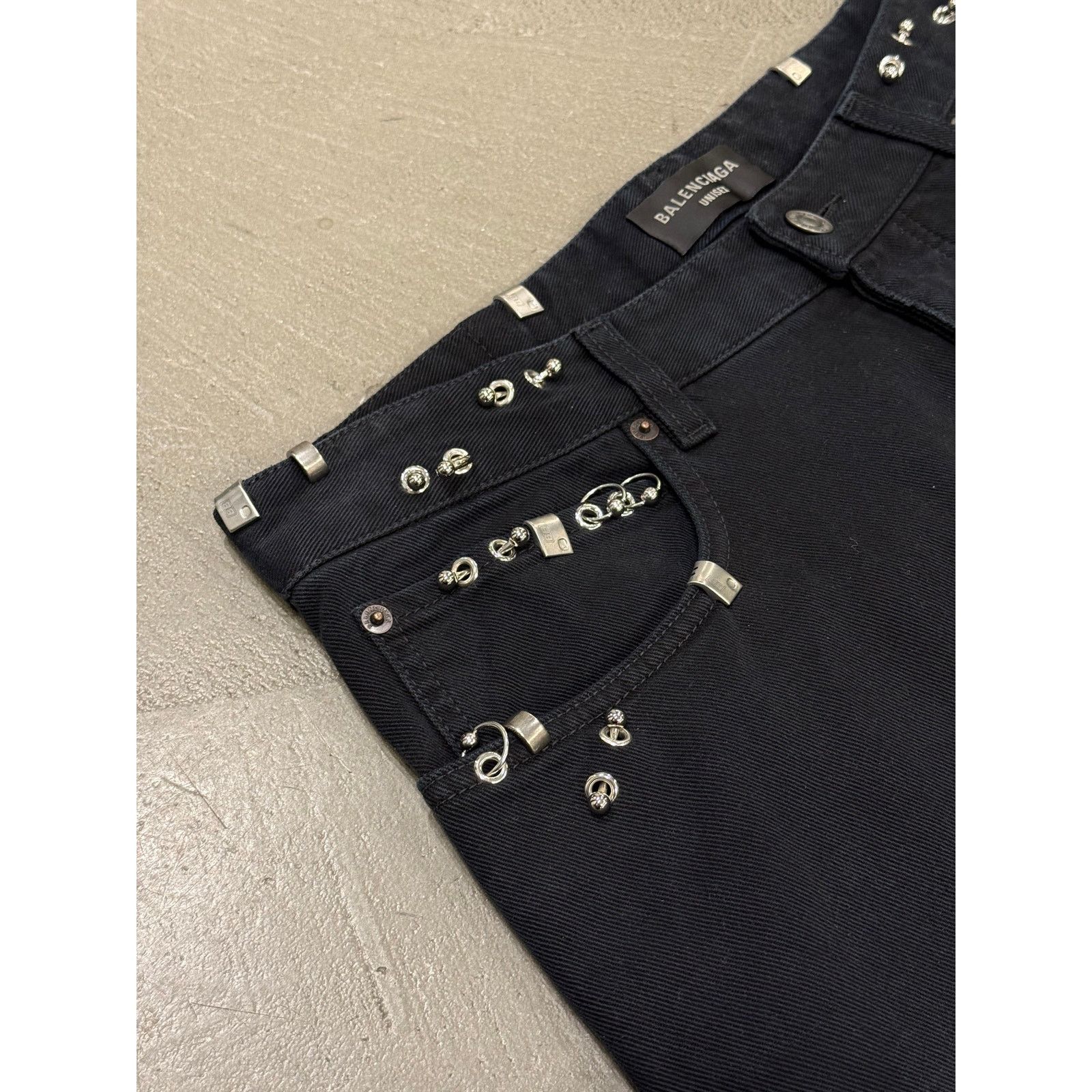 Balenciaga S/S2024 Balenciaga pierced wide-leg jeans Size US 34 / EU 50 - 2 Thumbnail